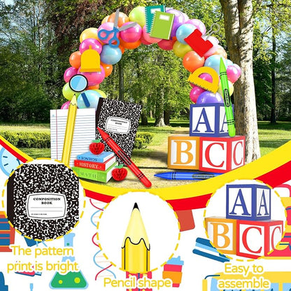 21 Pcs Back to School Balloons Box Sets Include ABC Balloons Box Pencil Crayon - Image 3