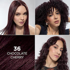 L'Oreal Paris Feria Multi-Faceted Shimmering Permanent Hair Color, 36 (Chocolate Cherry) Deep Burgundy Brown, Pack of 2 Hair Dye Kit