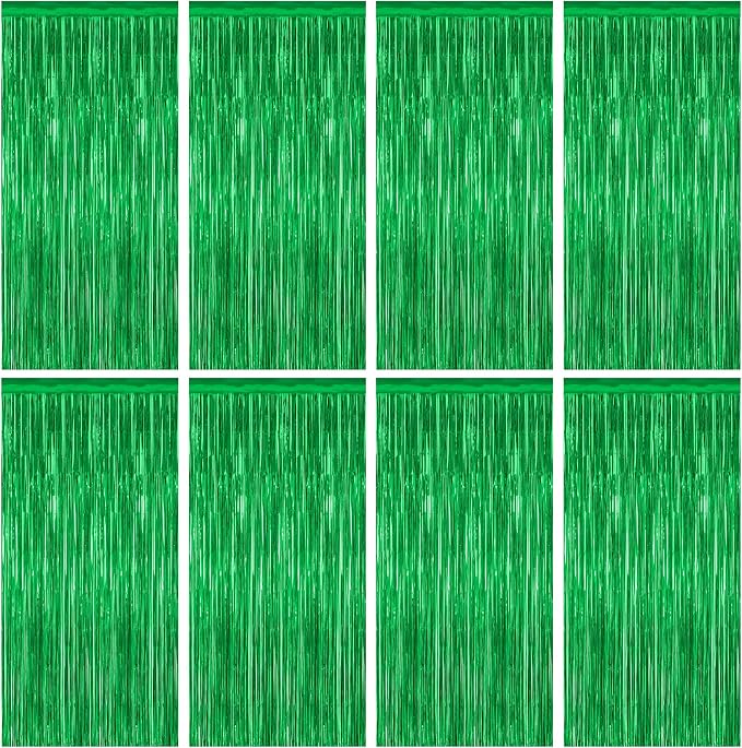 ZATAYE 8 Pack Green Christmas St Patricks Foil Curtain Streamer Decorations | by ZATAYE