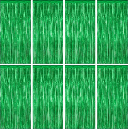 ZATAYE 8 Pack Green Christmas St Patricks Foil Curtain Streamer Decorations | by ZATAYE
