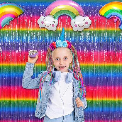 Gradient Colorful Party Streamers Backdrop Decorations - Image 3