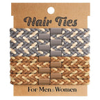 EasYoung 10pcs Braided Elastic Buns Hair Coils for Curly/Long Thick Dense Hair - No Crease, Suitable for Men & Women