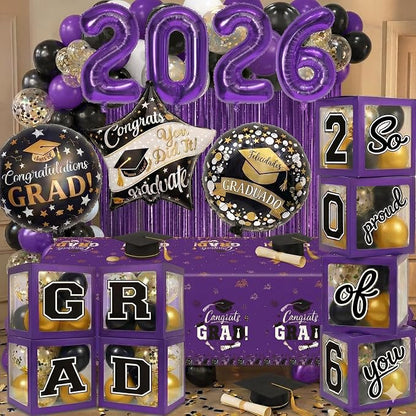 Black and Purple Graduation Decorations Class of 2026 - Image 3