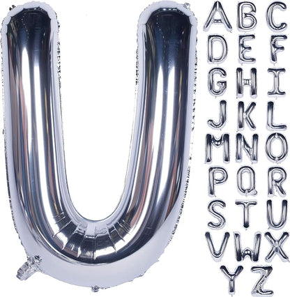 Letter Balloons 40 Inch Giant Jumbo Helium Foil Mylar Silver U | by Exquisitehighqualitypartydecorationstomeetyoureveryneed%EF%BC%81