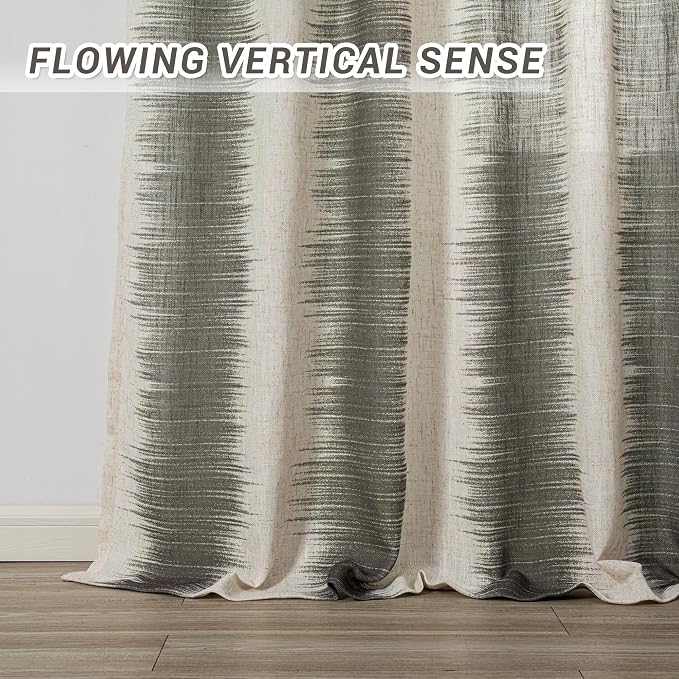 MYSKY HOME Bedroom Curtains Linen Textured Sheer Panels, Curtains 63 Inch - Image 6