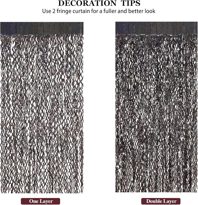 Black Foil Curtain Backdrop, CYLMFC 3 Pack 3.3 ft x 6.6 ft Sparkle Metallic - Image 5