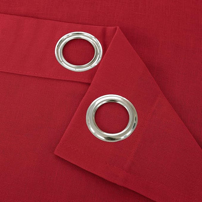 YoungsTex Red Linen Kitchen Curtains 40 Inch Length, Short Light Filtering - Image 8