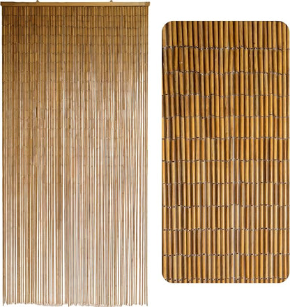 Natural Bamboo Beaded Curtain for Doorway 35.4" x 78.7" | 90-strand bead curtain by VIETBUDDECOR