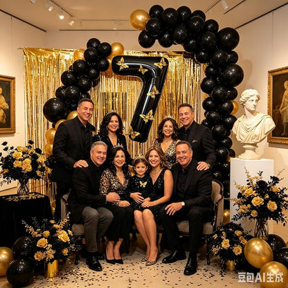 40 Inch Black Number 7 Balloon - Image 3