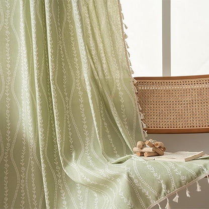 Sutuo Home Green Boho Curtains 84 Inches Long by SutuoHome