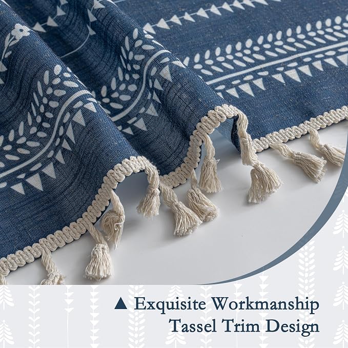 Boho Navy Blue Curtains - Image 4