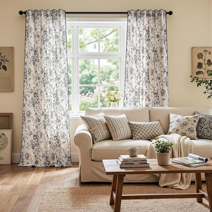 jinchan Floral Linen Curtains - Image 3