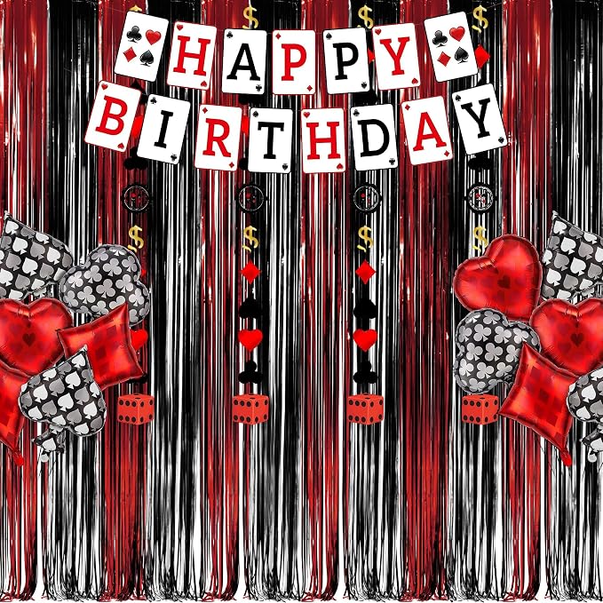 Black Red Party Streamers Backdrop - Image 7