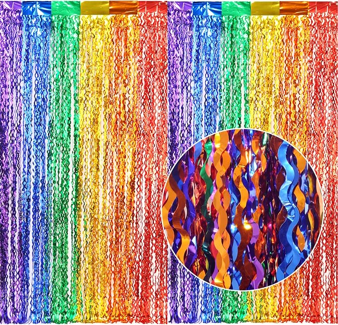 CYLMFC 3 Pack Rainbow Foil Curtains - Image 2