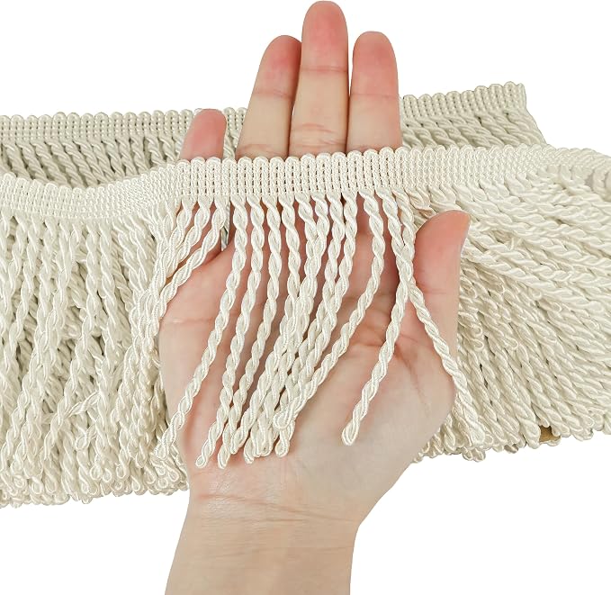 5 Yard Curtain Bullion Fringe Trim-Rayon Tassel Embellishments | 4 Inch Wide - Image 3