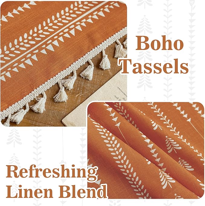 Boho Burnt Orange Curtains - Image 3