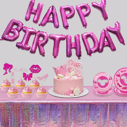Rose Pink Happy Birthdays Banner - Image 3
