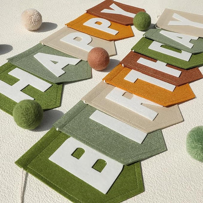 Felt Green Happy Birthday Banner Birthday Decorations by HODIHIWI