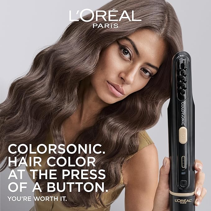 L'Oreal Paris Colorsonic Permanent Hair Dye Cartridge, Vibrant Hair Color for Root Touch Up, Gray Coverage or All Over Color in just 5 Minutes, 4 Dark Natural Brown (Coloring Device Sold Separately)