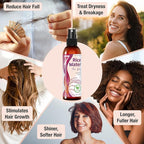 Seven Minerals Rice Water Spray for Hair Growth - Fermented with Rose Water Aloe Vera & MSM - Vegan, Non-Greasy, Light, 4 fl oz
