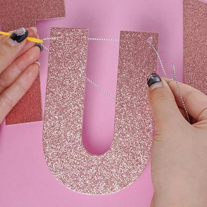 DIY Banner Kit with Letters Glitter Banner Letters Customizable Birthday - Image 3