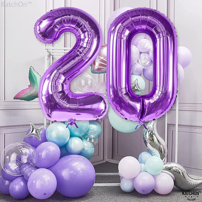 KatchOn Purple 0 Number Balloons 40 Inch | Pair 0 Digit Balloon to Other Number - Image 7