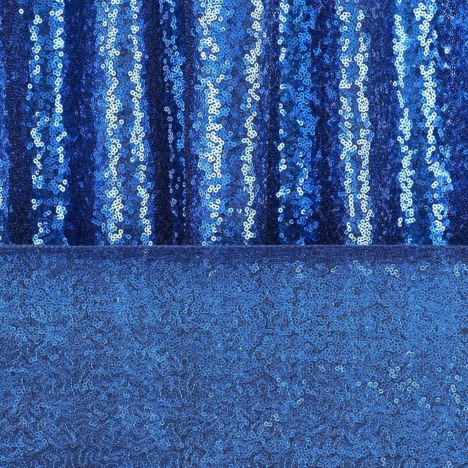Royal Blue Sequin Backdrop Curtains 2 Pcs 3.3ftx8ft Sparkle Backdrop Fabric | - Image 5