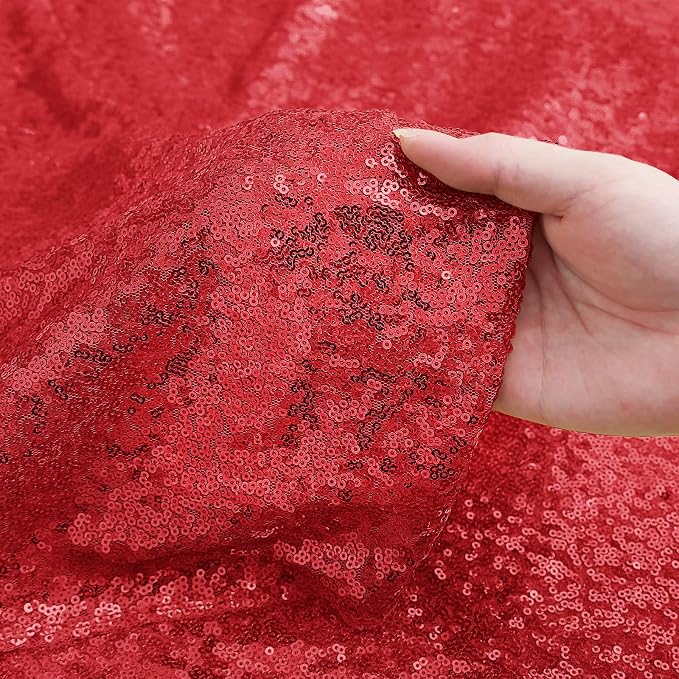 Sugargirl Red Sequin Backdrop Curtain 6 Panels 2FTx8FT Glitter Red Background - Image 5