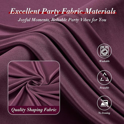 50 ft x 10 ft Wrinkle Free Maroon Backdrop Curtain - Image 4