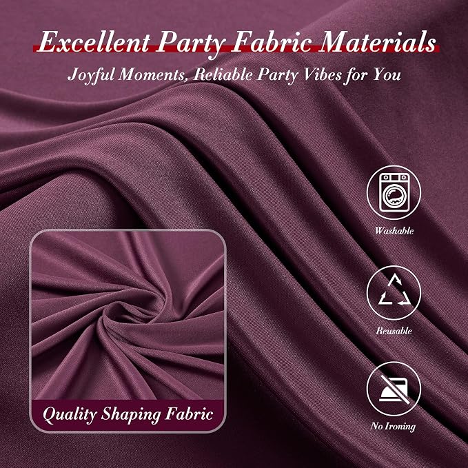 30 ft x 10 ft Wrinkle Free Maroon Backdrop Curtain - Image 7