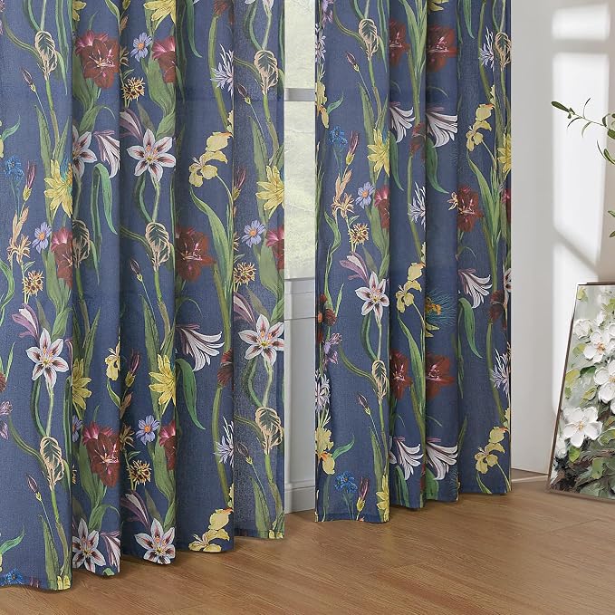 Schweek Floral Curtains 63 Inches Length 2 Panels - Image 8