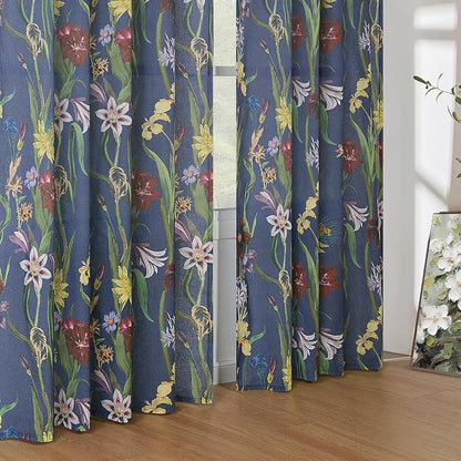 Schweek Navy Blue 84 Inches Length Boho Curtains 2 Panels - Image 8