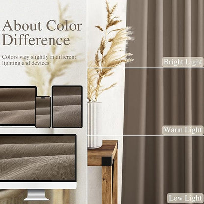 Dark Taupe Linen Curtains 84 Inches Long - Image 4