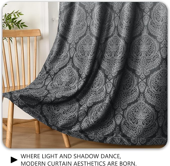 DWCN Black Blackout Curtains for Bedroom 84 Inch Long - Image 7