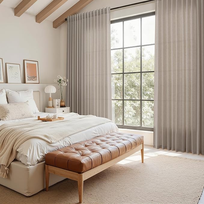 Ecru Linen Curtains 96 Inches Long - Image 7