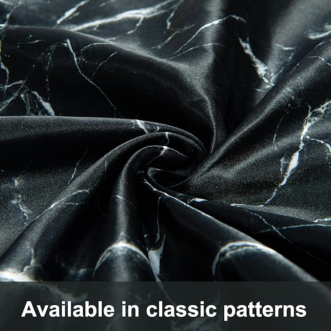 NTBAY 2 Pack Satin King Pillowcases for Hair and Skin, Luxurious and Silky Marbling Printed Pillow Cases with Envelope Closure, 20x36 Inches, Black
