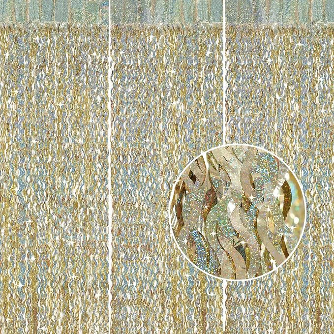 Champagne Gold Foil Fringe Backdrop by CYLMFC