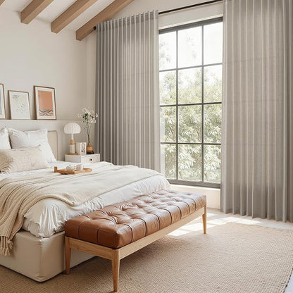 Grey Beige Curtains 90 Inches Long - Image 7