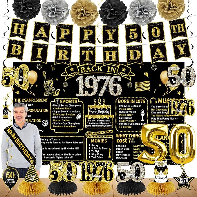 Zirtorei 50th Birthday Decorations by Zirtorei