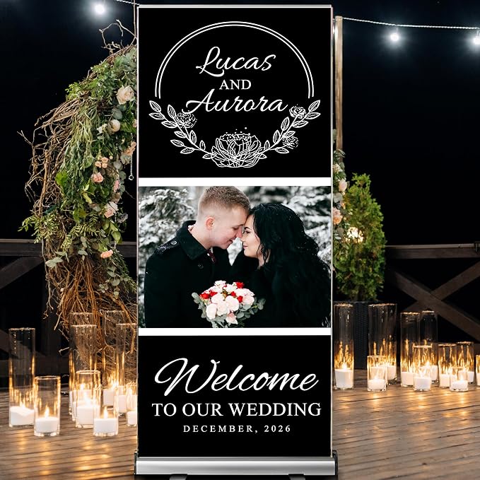Custom Banner for Weddings READY IN 24HRS Choose your Design Retractable Banner - Image 7