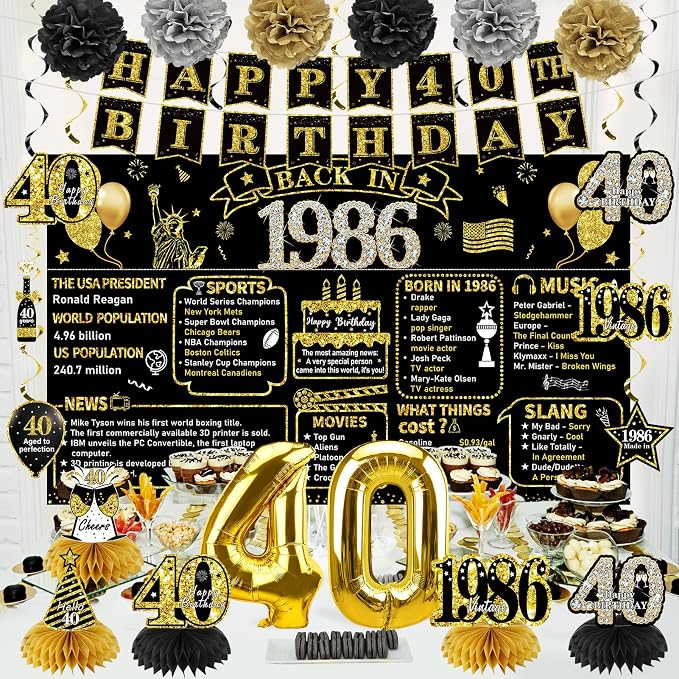 Zirtorei 40th Birthday Decorations - Image 4