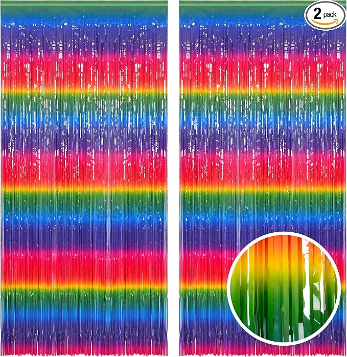 Gradient Colorful Party Streamers Backdrop Decorations by GREATRIL