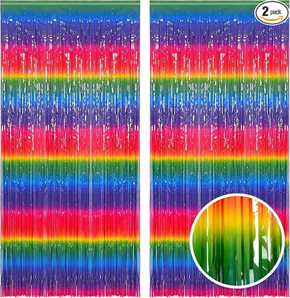 Gradient Colorful Party Streamers Backdrop Decorations by GREATRIL