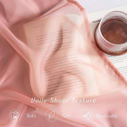 NICETOWN Coral Pink Sheer Window Curtains - Image 4