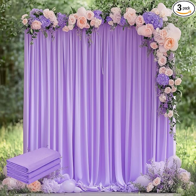 Lavender Purple Backdrop Curtain Drapes by Wokceer