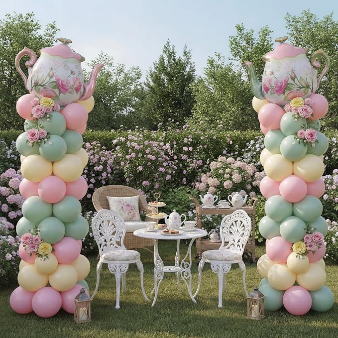 Kasyat 2 Set Tea Party Decorations Balloon Column by Kasyat