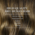GOO GOO Clip in Hair Extensions Real Human Hair, Remy Human Hair Extensions Clip ins for Women, Natural Human Hair, 24inch 150g 9Pcs, #4/27/4 Balayage Chocolate Brown to Caramel Blonde