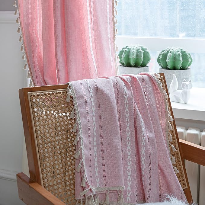 Sutuo Home Boho Curtains for Bedroom Living Room Nursery Kitchen, Light - Image 2