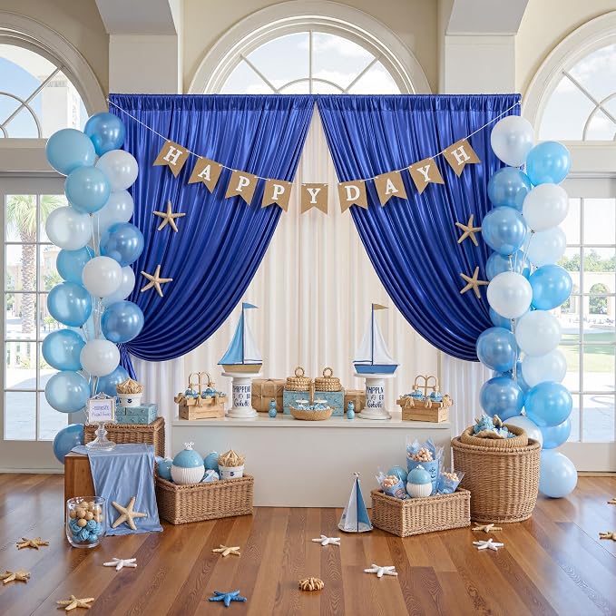 20x10ft Thick Royal Blue Glitter Backdrop Curtain Panels - Image 4