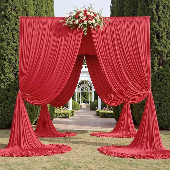 40×14ft Wrinkle Free Red Backdrop Curtain - Image 7